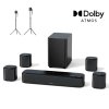 Ultimea Aura A60 7.1 Soundbar + 1 Pair * Steady 310 Speaker Stands, Smart APP & Voice Control, BassMX Technology, 350W Peak Power, HDMI eARC, 4 Surround Speakers, for Smart TV