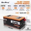 Cloudenergy 12V 150Ah LiFePO4 Battery Pack Backup Power, 1920Wh Energy, 6000+ Cycles, Built-in 100A BMS, Support in Series/Parallel, Perfect for Replacing Most of Backup Power, RV, Boats, Solar, Trolling motor, Off-Grid