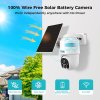 SOVMIKU CQ1A 2K Solar Security Camera, 9000mAh Battery, 2-Way Audio, Motion Detection, 360° View, Pan/Tilt, Color Night Vision