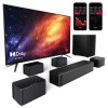 Ultimea Poseidon D80 7.1 Soundbar + 2 Pairs * Steady 300 Speaker Stands, Dolby Atmos, 460W Peak Power, APP Control, 10 Bands Equalizer Settings, 121 Preset EQ Matrices, Bluetooth 5.3