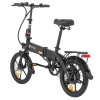 DYU A1F Pro Folding Electric Bike, 250W Motor, 36V 7.5Ah Battery, 16*1.75-inch Tire, 25km/h Max Speed, 40km Max Range, Front & Rear Disc Brakes, LCD Display
