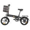 DYU A1F Pro Folding Electric Bike, 250W Motor, 36V 7.5Ah Battery, 16*1.75-inch Tire, 25km/h Max Speed, 40km Max Range, Front & Rear Disc Brakes, LCD Display