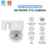TALLPOWER C48 Outdoor WiFi Camera, HD 2K 4MP, Night Vision, 360° Pan Tilt, Motion Detection, IP65 Waterproof, 2-Way Audio, Tuya/Smart Life App - 2Pcs White