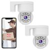 TALLPOWER C48 Outdoor WiFi Camera, HD 2K 4MP, Night Vision, 360° Pan Tilt, Motion Detection, IP65 Waterproof, 2-Way Audio, Tuya/Smart Life App - 2Pcs White