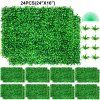 Umelý panel živého plota 24"×16" uv 24 ks 4 cm zelený na plot