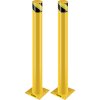 Bezpečnostný oceľový stĺpik 42 inch priemer 4.5 inch žltý 8 kotiev