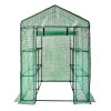 Choditeľný skleník 4.6×4.6×6.6 ft s policami, pe plášť, oceľový rám