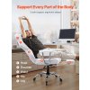 Kancelárske polohovacie kreslo s podnožkou, pu koža, bedrová opora