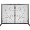 Krbový štít 2 panely s dvierkami, železná sieť, 990×802MM stojaci