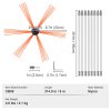 Sada na čistenie komína 8 m, 8 zosilnených nylonových tyčí, kefa 360°