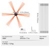 Súprava na čistenie komína 7 m, 7 nylónových flexi tyčí, kefa 360°
