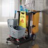 Upratovací vozík 3 poličky, nosnosť 200 lbs, 25 gallon, 120×51×98 cm