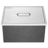 Vstavaný box na ľad 22"×17"×12" nerez 40 qt s vekom, odtokom a zátkou