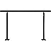 Zábradlie na schody 152.4 cm nastaviteľné hliník čierne 0–5 schodov