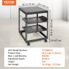 12U otvorený rack, hĺbka 58.5-101.6cm, 4-stĺpový, na kolieskach
