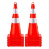Dopravné kužele 12×28" pvc oranžové, 2 reflexné pásy, vážená základňa