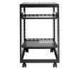 Otvorený server rack 15U, 58.5–101.6cm/23–40in, 4 stĺpy, kolieska