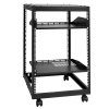 Otvorený server rack 15U, 58.5–101.6cm/23–40in, 4 stĺpy, kolieska