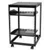 Otvorený server rack 15U, 58.5–101.6cm/23–40in, 4 stĺpy, kolieska