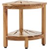 Sprchová lavička do rohu teak, výška 17", polomer 12", nosnosť 300 LBS
