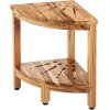 Sprchová lavička do rohu teak, výška 17", polomer 12", nosnosť 300 LBS