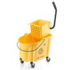 Vedro na mop s bočným žmýkadlom 35 Qt, na kolieskach, žlté, na podlahy