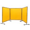 Zvárací paraván s rámom 3 panely 6'×6' nehorľavý vinyl 12 kolies