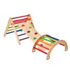 Drevený lezecký set 5v1 pre deti 1–3 rokov: trojuholník, rampa, oblúk