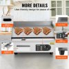 Elektrická grilovacia platňa 2800W 122℉–572℉, 17.72×11.81×0.39in nerez