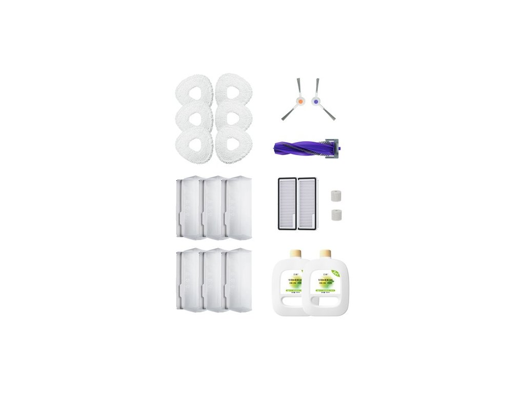 Narwal Freo X Ultra Accessories Pack, 6 Mop Cloth, 6 Dust Bag, 2 Filter, 2 Cotton Filter, 2 Side Brush, 1 Roller Brush, 2x930ml Cleaning Solution