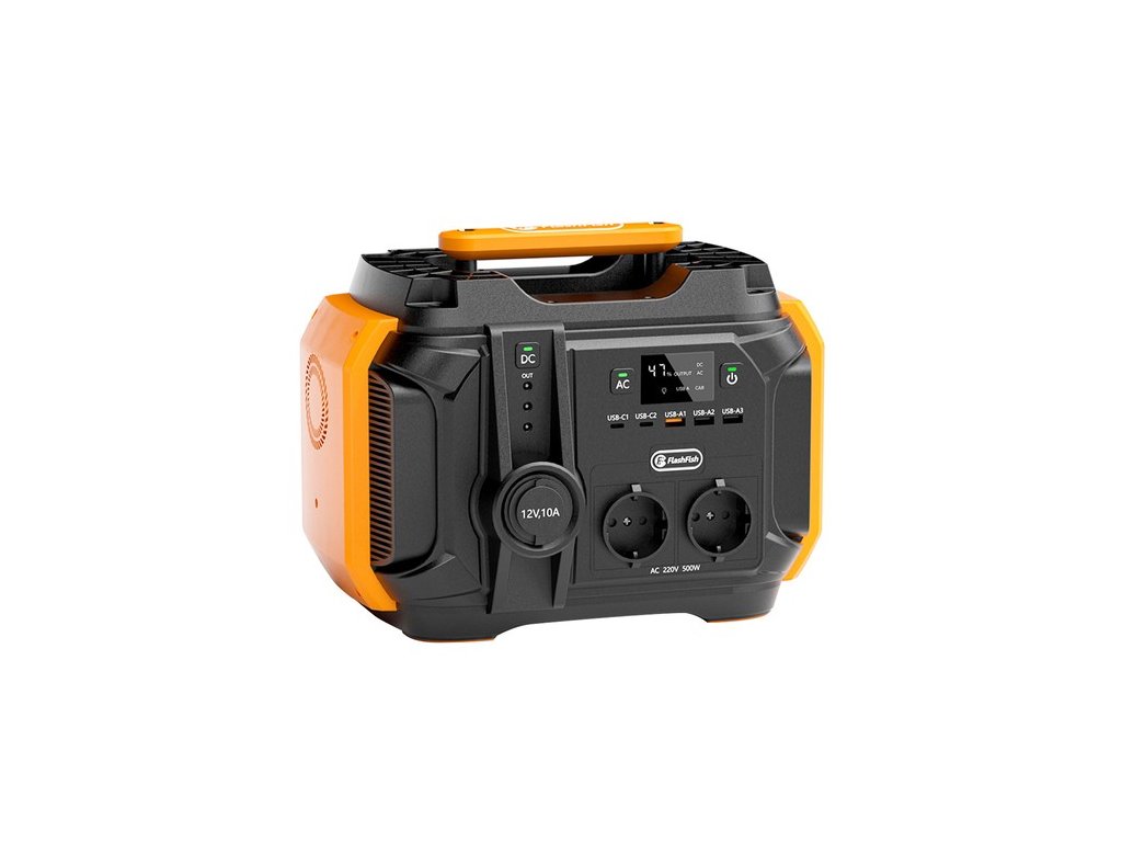 FlashFish A501 Portable Power Station 540Wh/500W (Peak 1000W) AC 230V Output Portable Solar Generator CPAP Battery Failure Provides Emergency Power Supply for Motorhomes/Vans Outdoor Camping