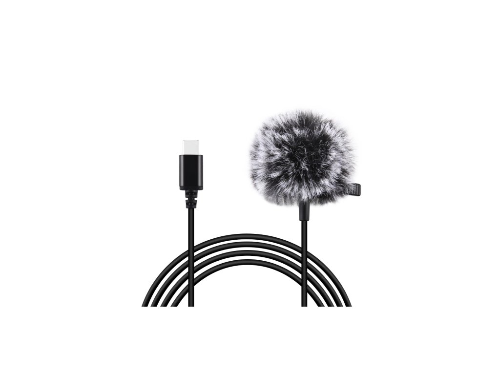 Puluz Jack Lavalier vezetékes kondenzátor rögzítő mikrofon 1,5 m USB-C / Type-C PU425