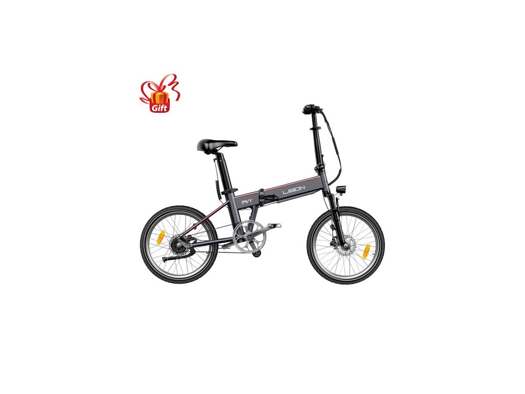 PVY LIBON Lightweight Electric Bike 500W Motor 36V 10.4Ah + 10Ah 260km Range 20*2.5-inch Tire Hydraulic Brake Shock Absorption Fork, Torque Sensor Carbon Belt Color LCD Display Smart APP International Version - Grey