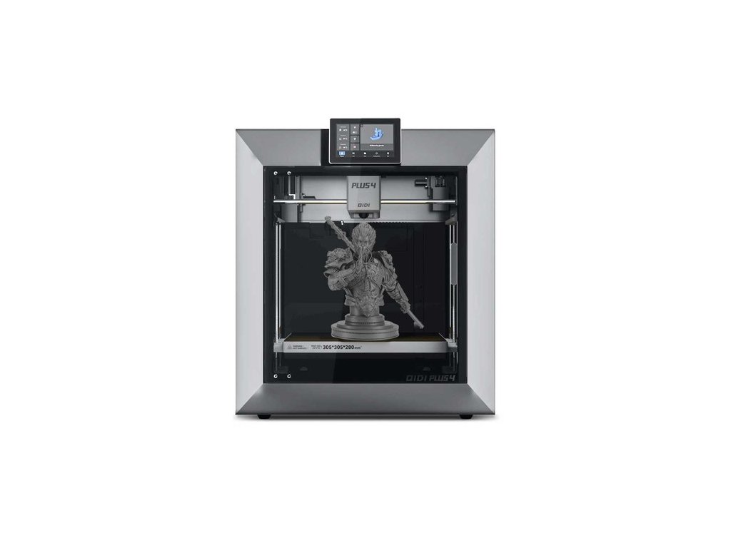 QIDI TECH PLUS4 3D Printer, 600mm/S, 370℃ High-temp Printing,65℃ Active Heated Chamber,305*305*280mm, 5in Touchscreen, 1080P Camera, Multi-metal Composite Nozzle, Dual-layer Insulation, Supports Multi-color System, Remote Control, Klipper V0.12.0