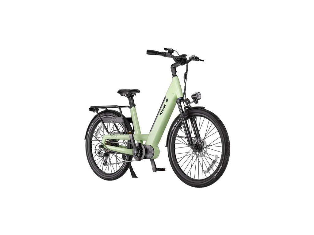 Vitilan L5 Electric Bike, 500W Motor, 48V 15Ah Battery, 26*2.4-inch Tire, 40km/h Max Speed, 105km Range, Hydraulic Disc Brakes, Adjustable Spring Suspension Fork, Shimano 7-speed, Intelligent Color Display - Green