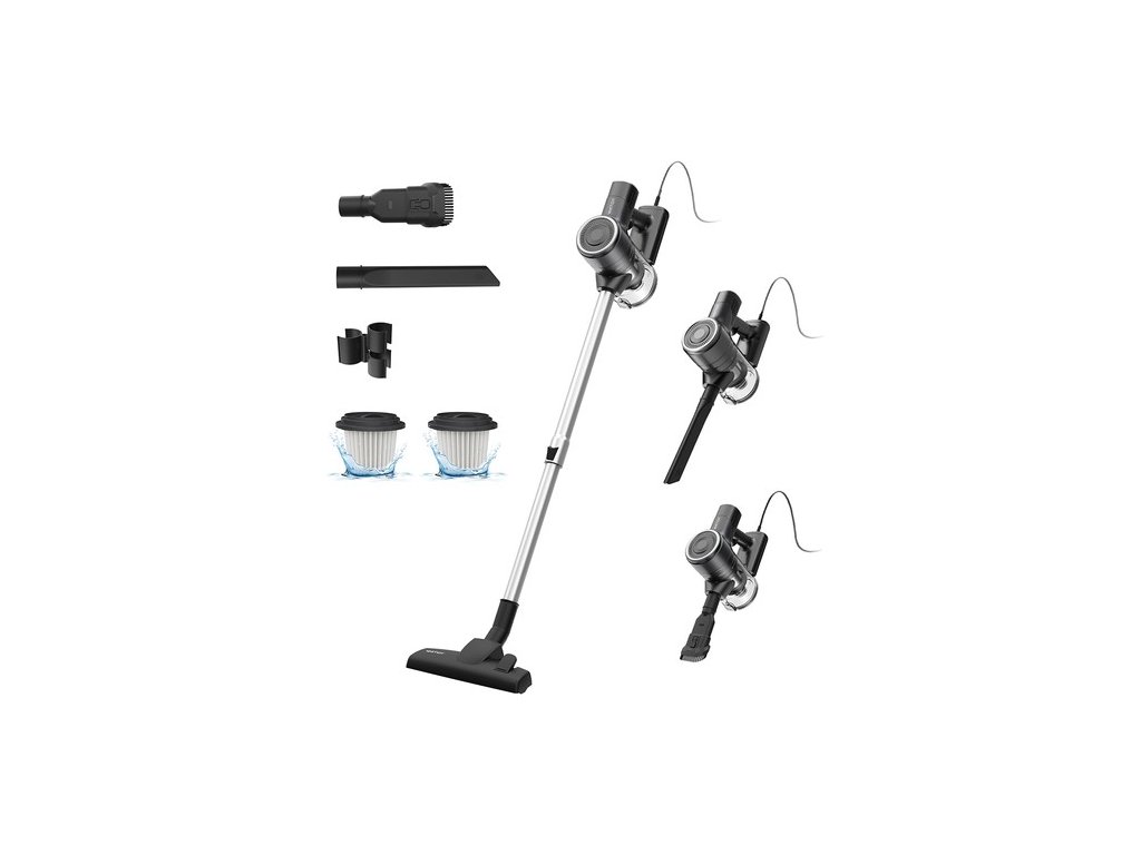 Vactidy C6 Corded Vacuum Cleaner, 18kPa Powerful Suction, 800ml Dust Box, with 7m Cable, 600W Motor, HEPA Filter, Anti-Overheating/Anti-scalding