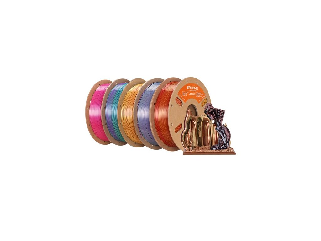 5kg ERYONE High Speed 4-color Silk PLA Filament - Cold Flame + Metallic Frenzy + Royal Essence + Gorgeous Harmony + Aurora Dream
