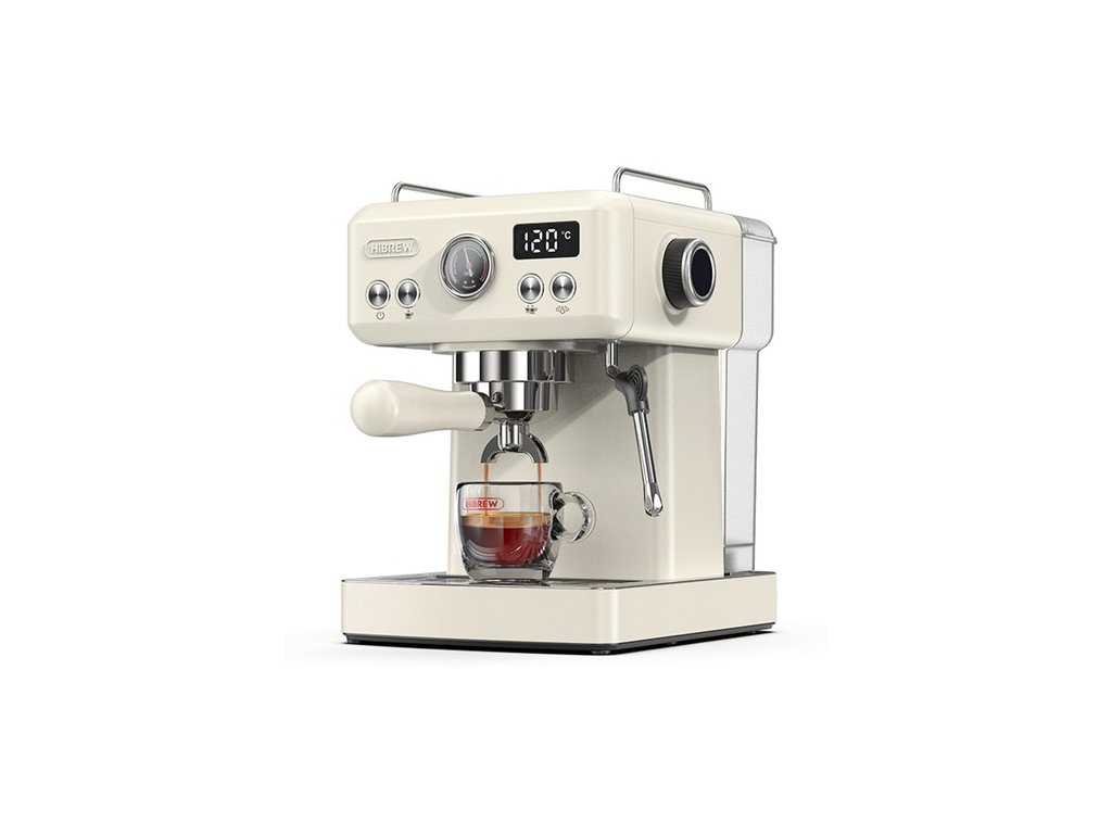HiBREW H10A Coffee Machine, 19Bar Extraction Pressure, Adjustable Temperature & Cup Volume, 58mm Portafilter, 1.8L Removable Water Tank, Beige