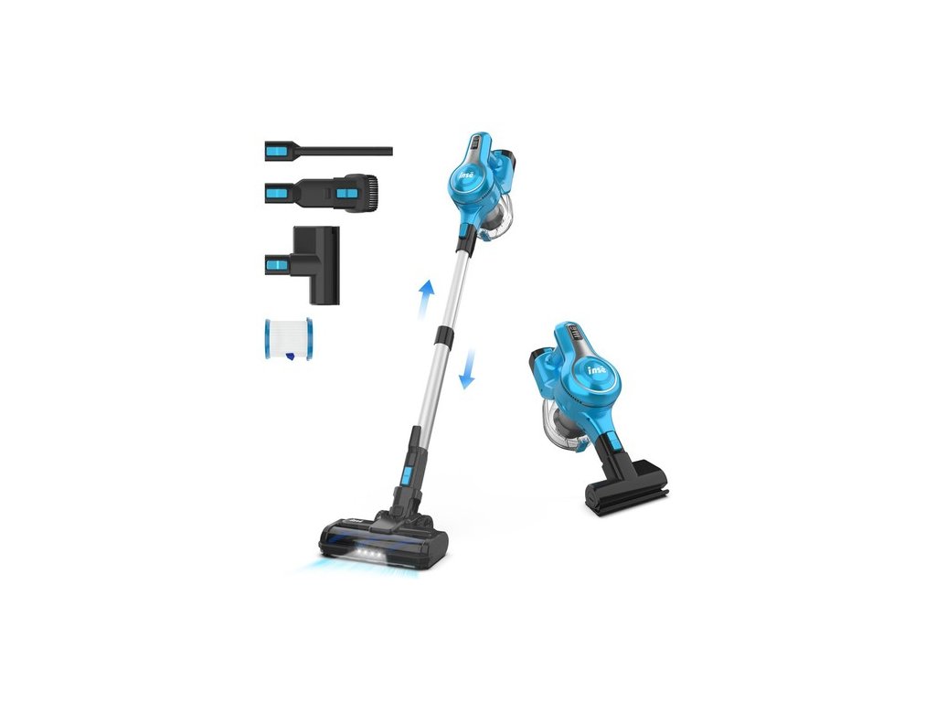 INSE S62 Cordless Stick Vacuum, 30kPa Powerful Suction, 45 Min Runtime, LED Headlights, 5-Stage HEPA