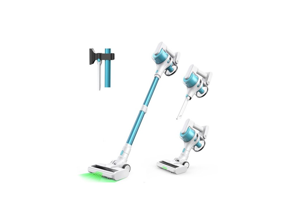 MOOSOO S6 Cordless Stick Vacuum Cleaner, 18kPa Strong Suction, 40min Runtime, 1L Dust Cup, Type-C Charging, 5-Stage HEPA Filtration
