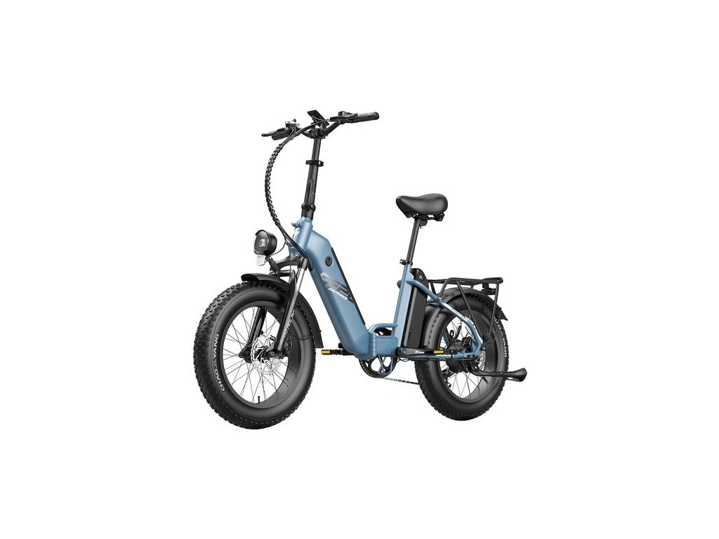 FAFREES FF20 Polar Electric Bike 48V 500W Motor 40Km/h Max Speed Dual 10.4Ah Batteries for 150KM Range 20*4.0 Inch CHAOYANG Fat Tire Double Disc Brakes Shimano 7-Speed Gear LCD Color Display - Blue