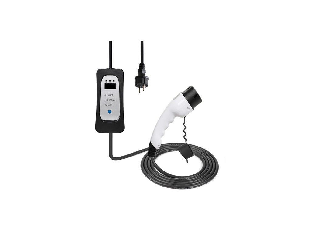 ANDAIIC EV Charger Electric Car Portable Charger Type 2 IEC62196 Mode 2 8A/10A/13A/16A Current Adjustable 5m Cable