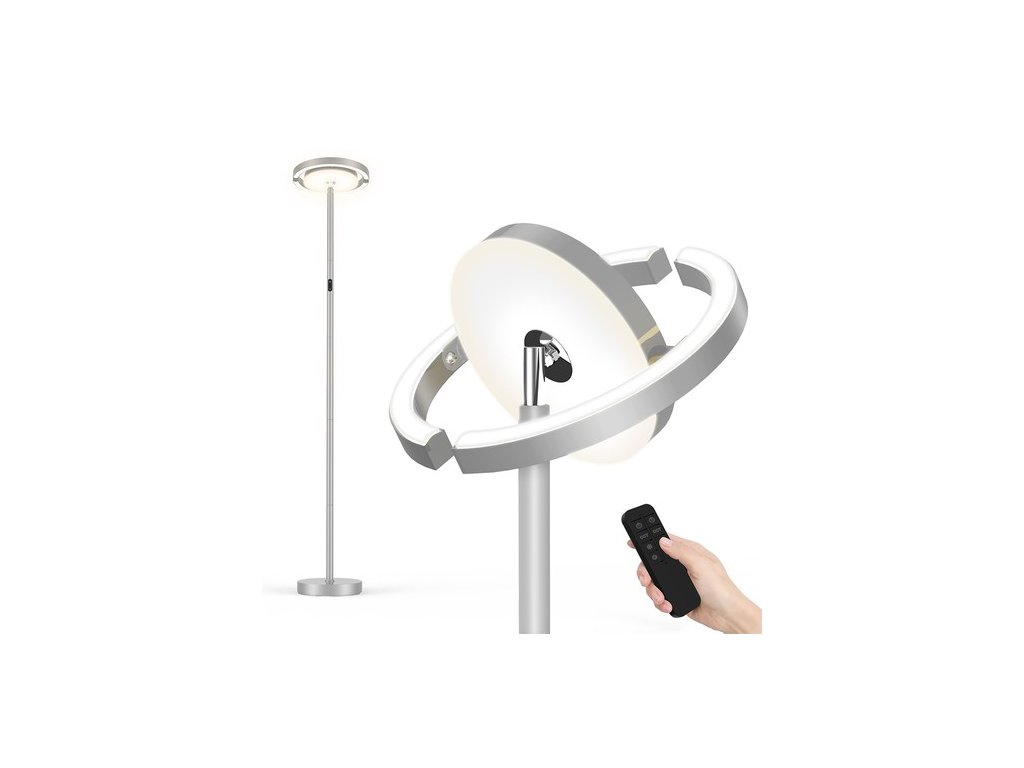 FIMEI PY-F1202 LED Floor Lamp, Central Downward Light, 3000K-6000K Color Temperature, Stepless Dimming, Remote Control/Touch Control, for Living Room - Grey