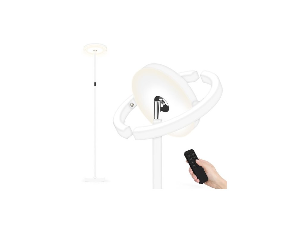 FIMEI PY-F1202 LED Floor Lamp, Central Downward Light, 3000K-6000K Color Temperature, Stepless Dimming, Remote Control/Touch Control, for Living Room - White