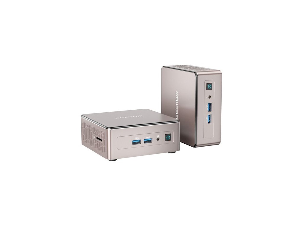 GEEKOM A5 Mini PC, AMD Ryzen 7 5825U 8 Cores Max 4.5GHz, 16GB RAM 512GB SSD, WiFi 6 Bluetooth 5.2, 2*HDMI (4K) + 2*USB 3.2 Type-C (8K) Quad Display, 3*USB 3.2 Type-A, 1*USB 2.0, 1*2.5G RJ45, 1*SD Card Reader, 1*Headphone Jack