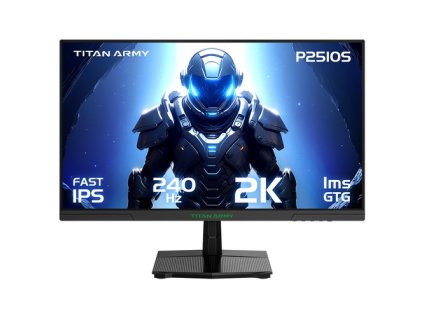 TITAN ARMY P2510S Gaming Monitor, 24.5'' 2560*1440 QHD FAST IPS Screen, 240Hz Refresh Rate, 1ms GTG, 95% DCI-P3, HDR10, Adaptive-Sync, Dynamic OD, Game Rush Mode, PIP & PBP Display, Versatile Picture Modes, Low Blue Light, VESA Wall Mounting