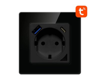 109815 inteligentna wifi zasuvka avatto n wot10 usb b tuya usb usb c cierna