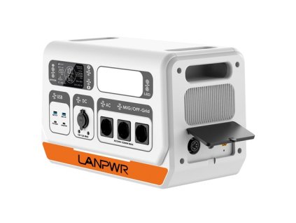 LANPWR 2400 Pro Balcony Solar System, 2200W 2040Wh Power Station with On-grid Inverter, 3 AC Outputs