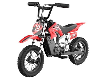 isinwheel A12 Kids Electric Dirt Bike, 350W Motor, 36V 5.2AH Battery, 12-inch Pneumatic Tires, 25km/h Max Speed, 22km Range, 3 Speed Modes, Dual Shock Absorbers, Handle Brake + Rear Wheel Parking Brake - Red