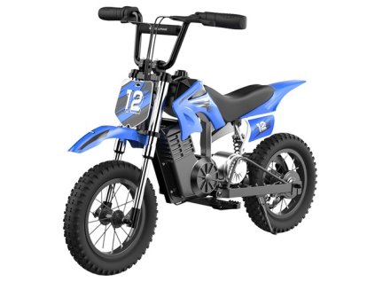 isinwheel A12 Kids Electric Dirt Bike, 350W Motor, 36V 5.2AH Battery, 12-inch Pneumatic Tires, 25km/h Max Speed, 22km Range, 3 Speed Modes, Dual Shock Absorbers, Handle Brake + Rear Wheel Parking Brake - Blue